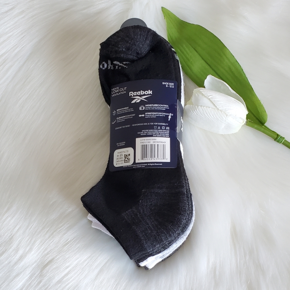 Reebok Men's Low Cut Socks 6 Pack - Picture 3 of 6